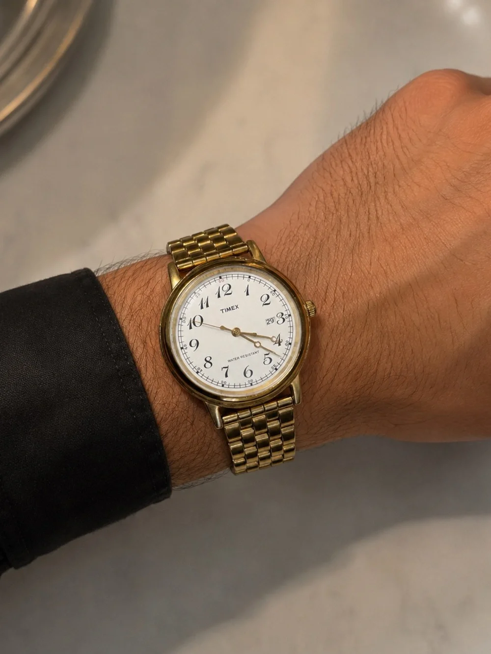 Timex Gold and White Classic Round Bracelet